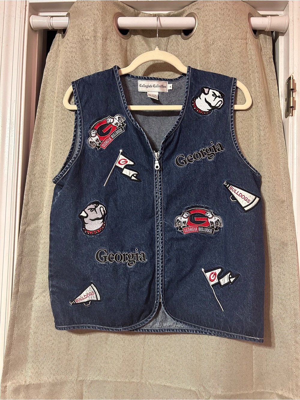 Georgia Bulldogs Embroidered Denim Vest